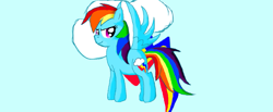 Size: 1051x435 | Tagged: safe, artist:maverickmam, rainbow dash, pegasus, pony, g4, cloud, female, flying, mare, solo