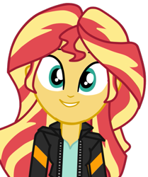 Size: 531x634 | Tagged: safe, artist:gmaplay, sunset shimmer, equestria girls, g4, my little pony equestria girls: friendship games, clothes, cute, grin, jacket, looking at you, shimmerbetes, simple background, smiling, smiling at you, solo, transparent background