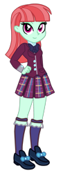 Size: 777x2212 | Tagged: safe, artist:gmaplay, melon mint, equestria girls, g4, my little pony equestria girls: friendship games, background human, clothes, crystal prep academy uniform, looking at you, school uniform, simple background, solo, transparent background