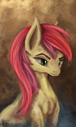 Size: 1280x2148 | Tagged: safe, artist:seven9988, roseluck, pony, g4, background pony, bust, long ears, painting, portrait