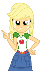 Size: 564x958 | Tagged: safe, artist:gmaplay, applejack, equestria girls, g4, applejack is not amused, simple background, solo, transparent background, unamused