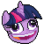 Size: 50x50 | Tagged: safe, artist:kiss-the-iconist, twilight sparkle, alicorn, pony, g4, my little pony best gift ever, faic, funny, funny face, icon, pixel art, pudding face, simple background, solo, transparent background, twilight sparkle (alicorn)