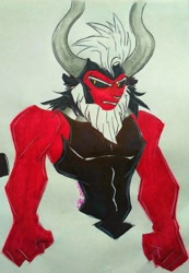 Size: 1032x1493 | Tagged: safe, artist:laphita, lord tirek, centaur, g4, bust, male, portrait, signature, solo, traditional art