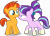 Size: 6801x4906 | Tagged: safe, artist:frownfactory, edit, editor:slayerbvc, vector edit, starlight glimmer, sunburst, pony, g4, uncommon bond, absurd resolution, blank flank, coat markings, colt, colt sunburst, duo, female, filly, filly starlight glimmer, male, not sure if want, out of context, ponies wearing sunburst's socks, simple background, sockless sunburst, socks (coat markings), transparent background, vector, younger