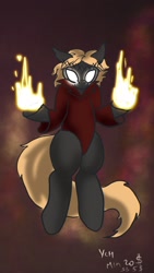 Size: 1080x1920 | Tagged: safe, artist:avelisva, oc, pony, any gender, any race, auction open, chilling adventures of sabrina, clothes, cosplay, costume, fire, halloween, holiday, pyrokinesis, ych sketch