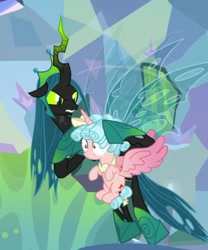 Size: 713x857 | Tagged: safe, screencap, cozy glow, queen chrysalis, alicorn, changeling, changeling queen, pony, g4, the ending of the end, alicornified, cozycorn, female, race swap