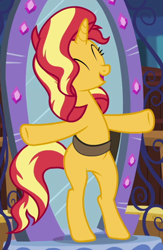 Size: 418x643 | Tagged: safe, screencap, sunset shimmer, equestria girls, equestria girls series, g4, my little pony equestria girls: forgotten friendship, bag, bipedal, cropped, cute, saddle bag, shimmerbetes, solo, t pose