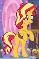 Size: 446x659 | Tagged: safe, screencap, sunset shimmer, equestria girls, equestria girls specials, g4, my little pony equestria girls: better together, my little pony equestria girls: forgotten friendship, bag, bipedal, cropped, saddle bag, solo