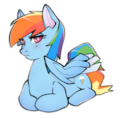Size: 977x926 | Tagged: safe, artist:sugarelement, rainbow dash, pegasus, pony, g4, backwards cutie mark, behaving like a cat, grumpy, grumpy dash, looking at you, ponyloaf, simple background, sitting, solo, transparent background, white pupils
