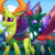 Size: 2048x2048 | Tagged: safe, artist:whitequartztheartist, pharynx, thorax, changedling, changeling, g4, antlers, brothers, changedling brothers, duo, duo male, high res, king thorax, male, prince pharynx, siblings, smiling, walking