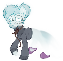 Size: 950x921 | Tagged: safe, artist:rexyseven, oc, oc only, oc:whispy slippers, ghost, ghost pony, pony, undead, clothes, female, glasses, hanged, mare, noose, simple background, slippers, solo, sweater, transparent background