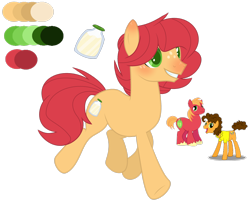 Size: 2724x2202 | Tagged: safe, artist:leanne264, big macintosh, cheese sandwich, oc, earth pony, pony, g4, base used, color palette, cutie mark, freckles, gay, high res, mac n cheese, magical gay spawn, male, offspring, parent:big macintosh, parent:cheese sandwich, parents:mac n cheese, shipping, simple background, stallion, transparent background
