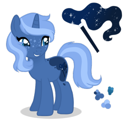 Size: 600x613 | Tagged: safe, artist:magicuniclaws, oc, oc only, pony, unicorn, female, magical lesbian spawn, mare, offspring, parent:princess luna, parent:trixie, parents:luxie, simple background, solo, transparent background