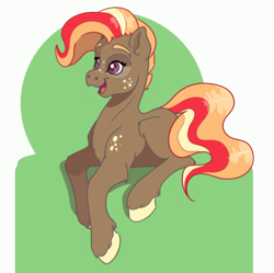 Size: 400x399 | Tagged: safe, artist:equestrias-little-ones, artist:mushroom, oc, oc only, earth pony, pony, female, freckles, magical lesbian spawn, mare, offspring, parent:apple bloom, parent:scootaloo, parents:scootabloom, shoulder freckles