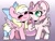 Size: 2048x1548 | Tagged: safe, artist:sakukitty, oc, oc only, oc:bay breeze, oc:saku, alicorn, pegasus, pony, blushing, bow, chibi, clothes, eyes closed, food, hair bow, ice cream, one eye closed, socks, squishy cheeks, tongue out