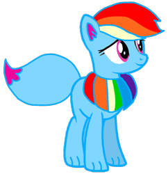 Size: 994x1028 | Tagged: safe, artist:徐詩珮, rainbow dash, oc, oc only, oc:rainbow eevee, eevee, base used, female, pokefied, pokémon, simple background, smiling, solo, species swap, transparent background