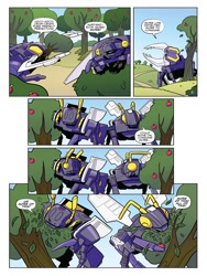 Size: 768x1024 | Tagged: safe, artist:sara pitre-durocher, idw, g4, spoiler:comic, spoiler:friendship in disguise, spoiler:friendship in disguise04, chop shop, friendship in disguise, insecticons, kickback, preview, ransack, shrapnel, transformers, venom (insecticon)