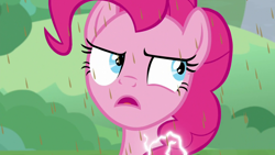 Size: 1920x1080 | Tagged: safe, screencap, pinkie pie, pony, g4, the ending of the end, chocolate, chocolate rain, food, rain, solo