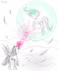 Size: 3925x4753 | Tagged: safe, starlight glimmer, twilight sparkle, alicorn, pony, unicorn, g4, anime, digital art, fight, twilight sparkle (alicorn), twilight vs starlight