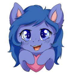 Size: 620x620 | Tagged: safe, artist:tokokami, oc, oc only, oc:shadow blue, pony, cute, female, heart, heart eyes, simple background, solo, sticker, transparent background, wingding eyes