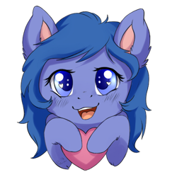 Size: 620x620 | Tagged: safe, artist:tokokami, oc, oc only, oc:shadow blue, earth pony, pony, cute, female, heart, heart eyes, simple background, solo, sticker, transparent background, wingding eyes