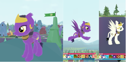 Size: 1515x753 | Tagged: safe, oc, oc:nightshade, pony, sphinx, unicorn, legends of equestria, clothes, costume, game, game screencap, jewelry, regalia, screenshots, species swap, sphinxified, video game