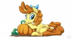 Size: 1920x1080 | Tagged: safe, artist:mysticalpha, pumpkin cake, pony, unicorn, g4, cute, older, older pumpkin cake, pumpkin, pumpkinbetes, simple background, solo, white background