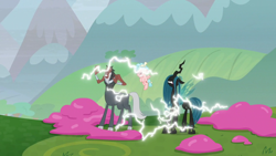 Size: 1920x1080 | Tagged: safe, screencap, cozy glow, lord tirek, queen chrysalis, centaur, g4, the ending of the end