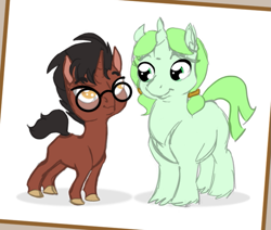 Size: 715x606 | Tagged: safe, artist:askmerriweatherauthor, artist:technowizmod, oc, oc:techno wizard, pony, unicorn, ask merriweather, colt, female, filly, glasses, male, younger