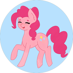 Size: 3406x3406 | Tagged: safe, artist:embermare, artist:emberstoneeqf, pinkie pie, earth pony, pony, g4, cute, diapinkes, happy, high res, simple background, smiling, solo
