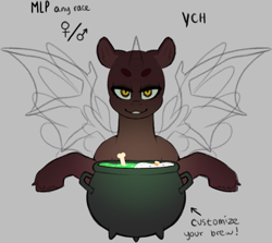 Size: 1785x1593 | Tagged: safe, artist:liefsong, advertisement, cauldron, commission, halloween, holiday, witch, ych example, your character here