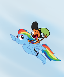 Size: 742x889 | Tagged: safe, artist:tavrosbrony, rainbow dash, pegasus, pony, g4, crossover, friendshipping, one eye closed, wander (wander over yonder), wander over yonder, wink