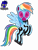 Size: 3840x5026 | Tagged: safe, artist:damlanil, rainbow dash, pegasus, pony, g4, boots, clothes, collar, commission, cutie mark collar, female, flying, gas mask, heart, heart eyes, latex, looking at you, mare, mask, raised hoof, rubber, rubber drone, shiny, shiny mane, shoes, show accurate, simple background, solo, transformation, transparent background, vector, wingding eyes, wings