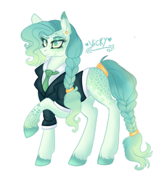 Size: 1920x1993 | Tagged: safe, artist:nightingalewolfie, oc, oc only, oc:precious prentiss, earth pony, pony, clothes, female, mare, simple background, solo, suit, transparent background