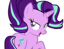Size: 900x689 | Tagged: dead source, safe, artist:pastel-pony-artist, starlight glimmer, pony, unicorn, g4, female, i'm fabulous, i'm fabulous your argument is invalid, lidded eyes, looking at you, looking back, simple background, smiling, solo, transparent background, vexel