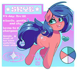 Size: 1280x1162 | Tagged: safe, artist:sugaryrainbow, oc, oc only, oc:skye, earth pony, pony, female, mare, reference sheet, solo