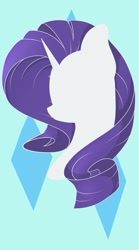 Size: 449x807 | Tagged: safe, artist:kebchach, part of a set, rarity, pony, unicorn, g4, bust, cutie mark background, female, mare, minimalist, modern art, rarity's cutie mark, solo