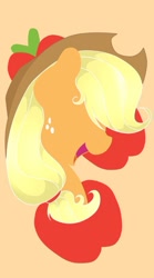 Size: 449x807 | Tagged: safe, artist:kebchach, part of a set, applejack, earth pony, pony, g4, applejack's cutie mark, bust, cutie mark background, female, mare, minimalist, modern art, solo