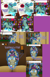 Size: 2460x3756 | Tagged: safe, oc, oc only, oc:neosurgeon, pony, lovestruck derpy, book, high res, hologram, solo