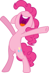 Size: 2022x2966 | Tagged: safe, artist:spier17, pinkie pie, earth pony, pony, a friend in deed, g4, belly, bipedal, high res, nose in the air, open mouth, simple background, smile song, solo, transparent background, uvula, vector, volumetric mouth