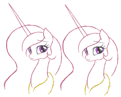 Size: 1250x1000 | Tagged: safe, artist:lemon, princess celestia, alicorn, pony, g4, cute, horn, pouting, wip