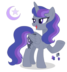 Size: 2400x2600 | Tagged: safe, artist:magicuniclaws, oc, oc only, alicorn, pony, female, high res, magical lesbian spawn, mare, offspring, parent:moondancer, parent:princess luna, parents:lunadancer, simple background, solo, transparent background