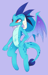 Size: 916x1430 | Tagged: safe, artist:moonphase249, princess ember, dragon, g4, dragoness, female, purple background, simple background, solo