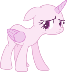 Size: 677x728 | Tagged: safe, artist:dreamybae, oc, oc only, alicorn, pony, alicorn oc, bald, base, eyelashes, floppy ears, frown, horn, simple background, solo, transparent background, wings