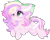 Size: 2634x2096 | Tagged: safe, artist:mint-light, oc, oc only, oc:iridescent flings, pegasus, pony, bow, chest fluff, commission, hair bow, heart eyes, high res, lying down, pegasus oc, prone, signature, simple background, solo, transparent background, wingding eyes, wings, ych result
