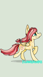 Size: 720x1280 | Tagged: safe, artist:lisaartista365, oc, oc only, oc:flowercore, pegasus, pony, female, filly, freckles, next generation, offspring, parent:big macintosh, parent:fluttershy, parents:fluttermac, pegasus oc, solo, wings