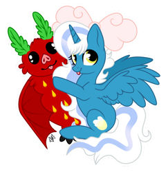 Size: 1280x1315 | Tagged: safe, artist:ashestoashkar, oc, oc:fleurbelle, alicorn, bat, fruit bat, vampire fruit bat, adorabelle, adorable face, alicorn oc, bow, cute, female, hair bow, horn, hug, looking at you, mare, simple background, tongue out, toy, transparent background, wingding eyes, wings, yellow eyes