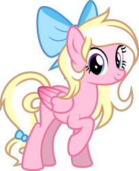 Size: 4000x4899 | Tagged: safe, artist:melisareb, oc, oc only, oc:bay breeze, pegasus, pony, absurd resolution, colored wings, cute, daaaaaaaaaaaw, female, gradient wings, looking at you, mare, ocbetes, raised hoof, ribbon, show accurate, simple background, solo, transparent background, vector, wings