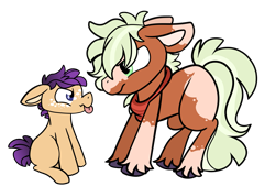 Size: 2975x2016 | Tagged: safe, artist:greyestgray, oc, oc only, oc:fuji forest, oc:honey gold, pony, baby, baby pony, colt, high res, magical lesbian spawn, male, offspring, parent:applejack, parent:rarity, parents:rarijack, siblings, simple background, transparent background