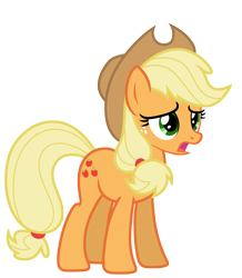 Size: 5895x6750 | Tagged: safe, artist:estories, applejack, earth pony, pony, g4, absurd resolution, hat, look of betrayal, simple background, solo, transparent background, vector
